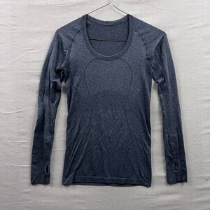 Lululemon Swiftly Tech Long Sleeve Scoop Neck Heathered Gray Shirt Size 6